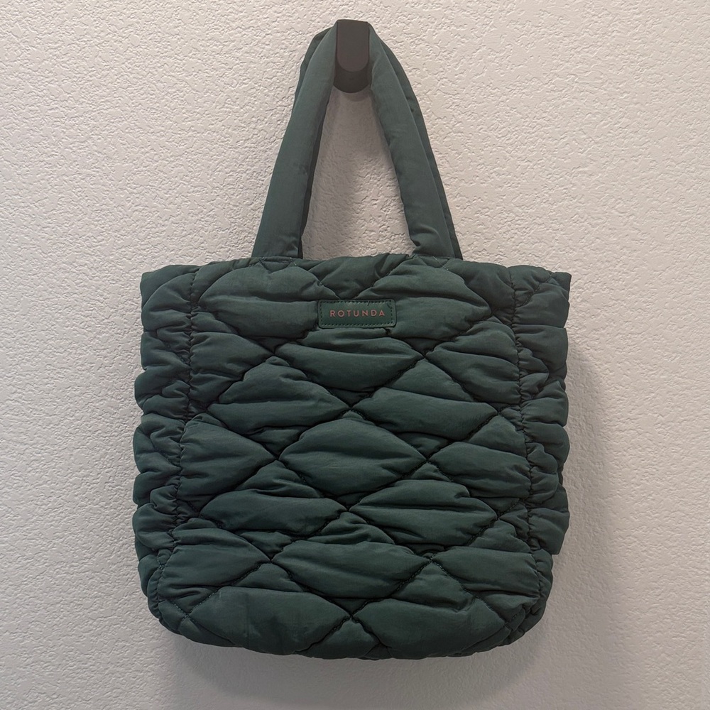 Rotunda Quilted Green Tote Bag